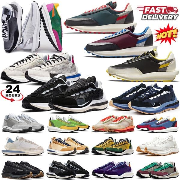 ldwaffle running shoes sacai waffle men women fragment nylon white black gum mens trainers outdoor sports sneakers