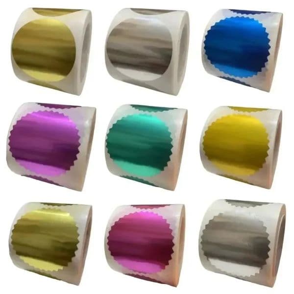 25-50mm gear sticker laser golden glossy Labels decorlabel Embossing Stamp gift box packag Seal packag for gift scrapbook 260506