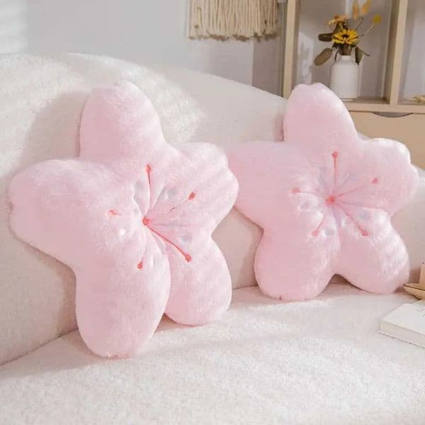 2026 Game And Toy Game And Toy Stuff Animal New Stuff Animal Pink Sakura Throw Pillows Kawaii Flower Plush Pillow Mat Lifelike Soft Cherry Blossom stuff animal Cus
