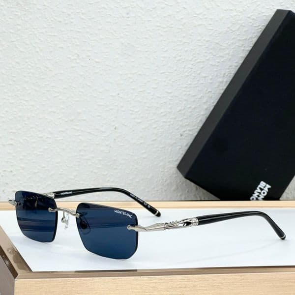 Designer Luxury Brand MONT MB0348S Top Quality Fashion Classic Shades UV400 Rectangle Rimless Sunglasses for Men Women With Original Box Size 54-20-150