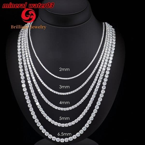 Wholesale 925 Sterling Silver Lab Grown Diamond Jewelry 10K 14K Solid Gold Lab Grown Diamond Tennis Chain Necklace
