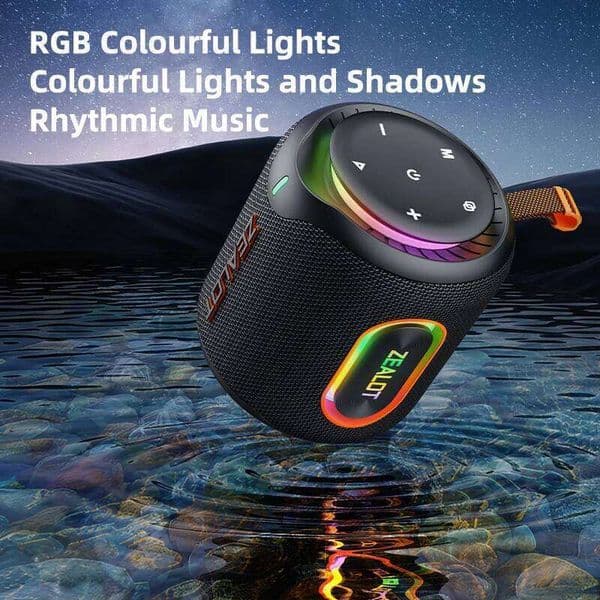 ZEALOT-M1 30W RGB Light 30H Playtime Waterproof IPX6 Dual Pairing 6000mAh Battery Portable Wireless Speaker 26Y0511