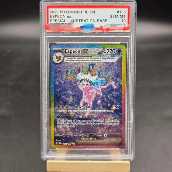 DIY PTCG Rating Card 2025 PRE ESPEON ex 155/131 EN Collection Card Copy 10Points Rating Card Anime Game Gift Toy L260511X4ZW
