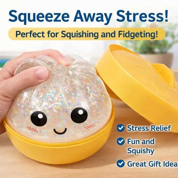 Glitter Dumplings Squishy Soft with Steamer Steamed Bun Squishy Pinch Le Fidget Slow Resilience Squeeze Decompression Dough X260511