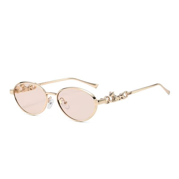 High Quality 2026 New Oval Fashion Style Unique Leopard Small Frame Internet Celebrity Versatile Sunglasses