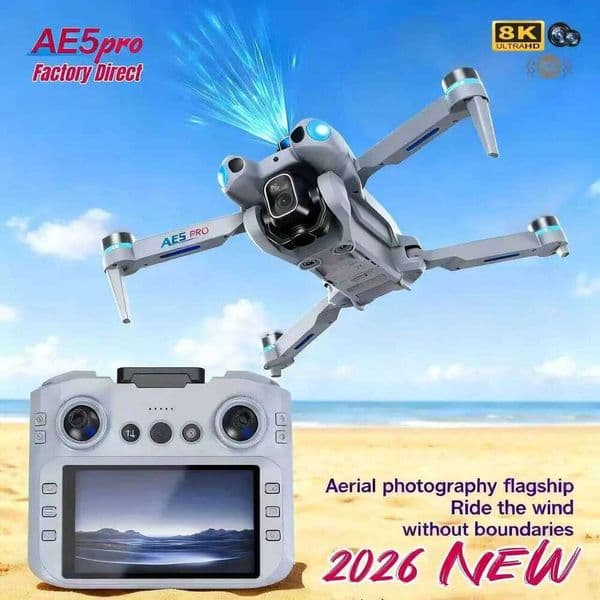 5KM 8K Professional HD Dual Camera 2026 Popular New AE5 GPS Drone 3-Axis Gimbal 360 Obstacle Avoidance Brushless Quadcopter Toy 26L0511