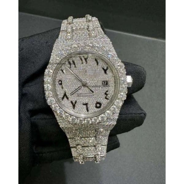 High-Quality purity D VVS1 Handmade Custom Full Iced Out Moissanite Diamond Watch Luxury Designer Men's and women's watches Free logistics delivery