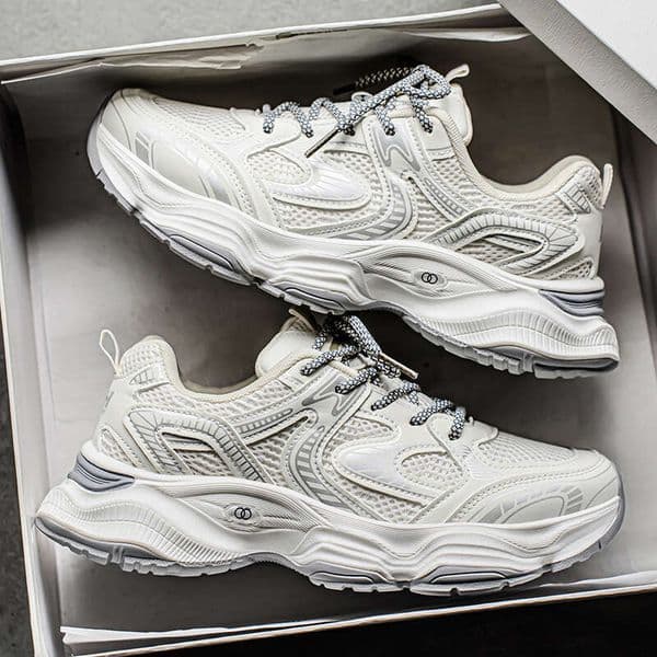 2025 Spring New Breathable Mesh Men's Trendy Versatile Thick-Soled Sneakers Shoes Men