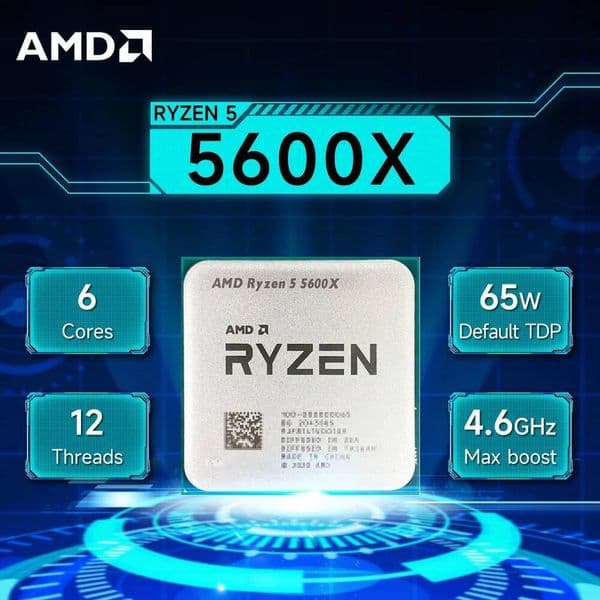 AMD Ryzen 5 5600X 37GHz 6-Core 12-Thread L332M Processor R5 5600X Socket AM4 7NM 65W DDR4 New but without cooler