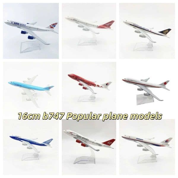 16cm B747 Aviation Model Series 747 Metal Airplane Miniature 1/400 Scale Planes Aircraft Collectible Adults Fun Gift With Stand L260509EK5E