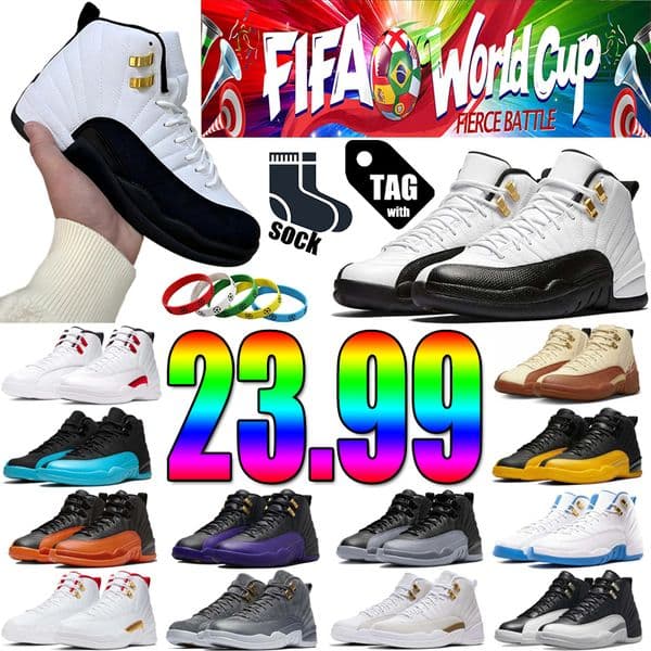Designer 12 Basketball Shoes 12s men women Taxi J12 Chicago black Red White Orange Dark Mocha Bred Toe University Blue Classic Outdoor Recreation Hight Cut 5.5-13