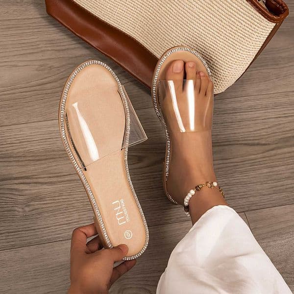 Fashion Summer Women Slippers Shoes Casual Beach Ladies Clear Sandal Comfortable Flat Indoor Slides Woman Transparent Shoes H260509