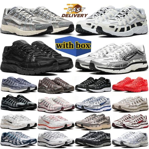 with box p6000 designer running shoes 6000 men women breathable sneakers outdoor comfortable durable trainers black red green
