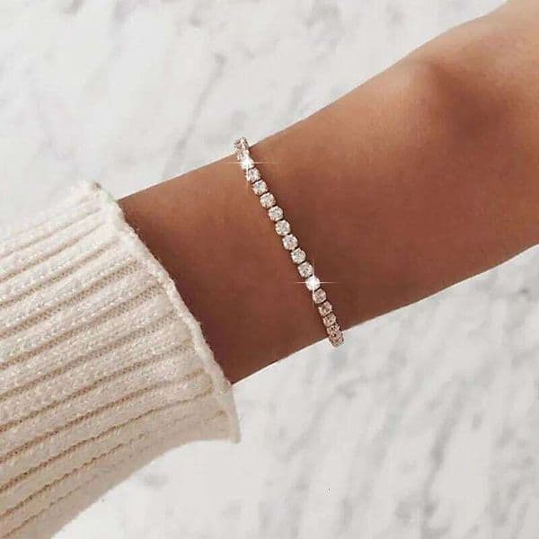 Women Crystal Bangles Rhinestone Elastic Round Bracelets for Female Gold Color Wrist Accessories Fashion Wedding Jewelry J260511