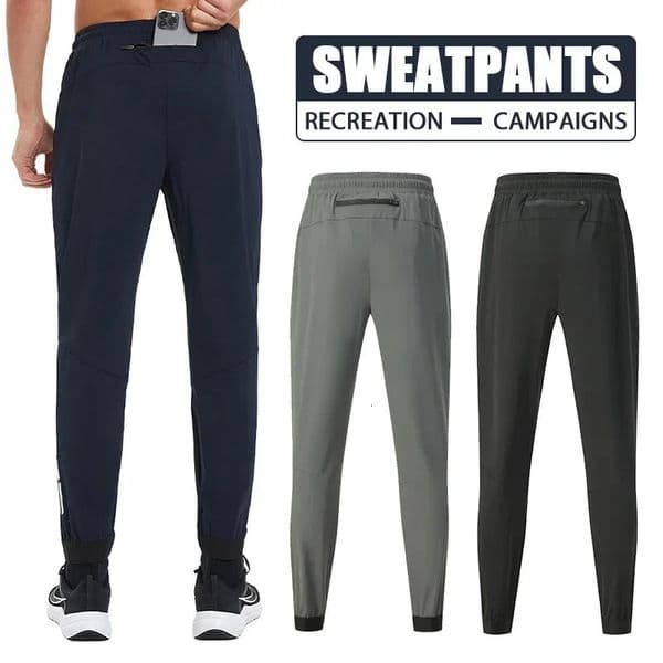 Mens Spring Summer Running Trousers Fitness Muscle Training Leggings with Reflective Striped High Stretch Ice Skinny Pants 260511