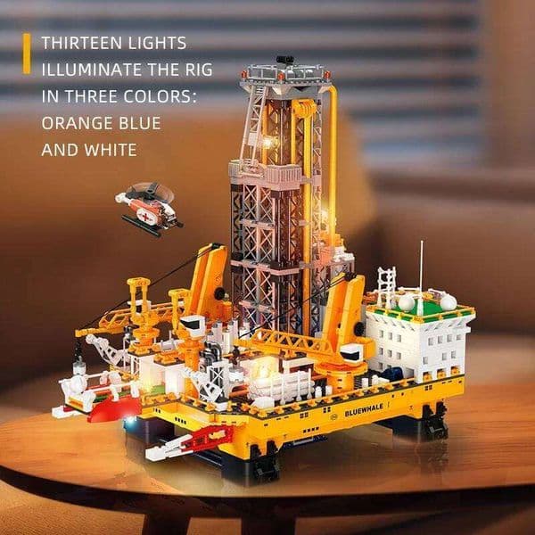 3271PCS Offshore oil wells Building Blocks Drilling Platform Model Light Bricks Desktop Ornaments Kids Educational DIY Toys Gift 26Y0511