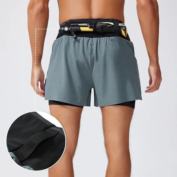 Mens Trail Running Shorts Quick Dry Double Layer with Liner Waist Pocket Marathon Hiking Outdoor Training Athletic Breathable 260509