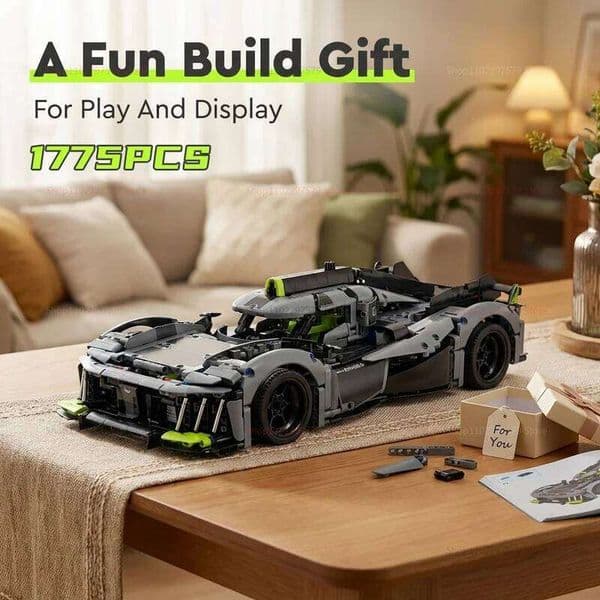 2026 New Technique 1775+ Pcs Super Sports Building Kit 1:10 Scale Race Car Model Block DIY Toys For Adults Gifts Collectible W260511