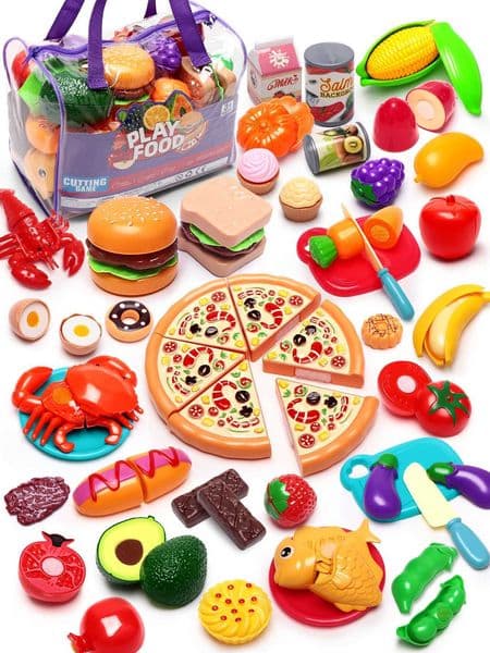 81pcs Kitchen Cute Fun Play Home Toys Simulation Fruit Kitchenware Vegetable Pizza S260508