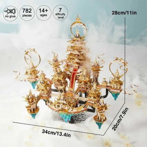 2026 Plane Piececool Metal Puzzle Lingxiao Palace Assembly Model Kits Adult Jigsaw slot car DIY Set For Brain Teaser Home Decoration Car Track