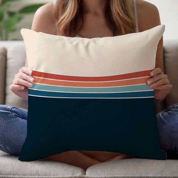 1pc Horizontal Stripe Composition Pillow Case Cover 45x45cm 18x18in Abstract Color Block Art Polyester Decorative Cushion Case 26Y0509