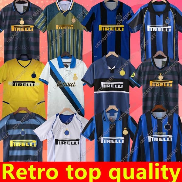 inter retro soccer jersey 88 89 90 91 92 93 94 95 96 97 98 99 00 01 02 03 04 05 06 07 08 09 10 11 Ronaldo Figo ADRIANO Stankovic ZANETTI milans vintage football shirt long MILITO