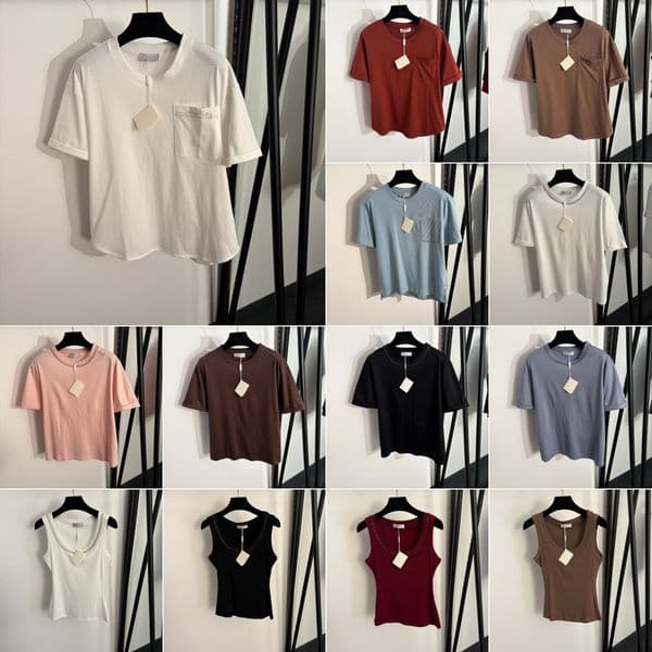 Singlet Pocket T Shirt Women Luxury Cotton Tees Summer Soft Quick Dry Beach Tops Cropped Tank Tops Unisex Brand Shirts Tops Clothing
