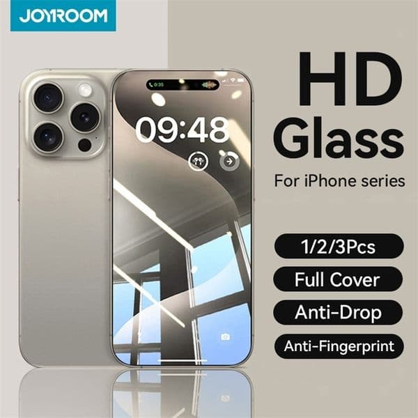 Joyroom 1/2/3pcs Tempered Glass For iPhone 16 15 14 13 12 11 Pro Max Screen Protector For iPhone 16 Full Screen Protective Glass 260427ww