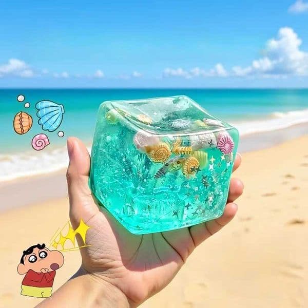 Squishy Maltose Cubes Fidget Toy Super Soft Transparent Star Squeeze Toy Ocean Sensory Anti-stress Toy for Friend Christmas Gift X260511