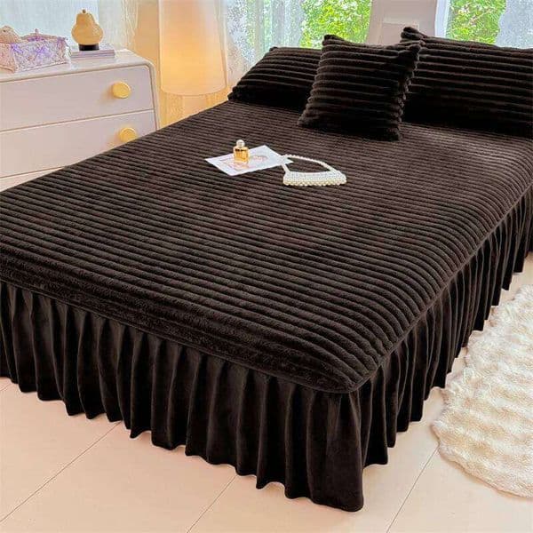 New rabbit hair pull crystal milk fleece bed skirt single piece without pillowcase W260511