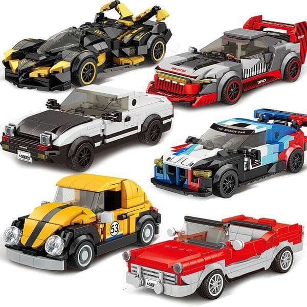 City Technical Vehicle Speed Racing Car Building Blocks Courses Rennen Carreras Moc DIY Model Brick Toys W260511