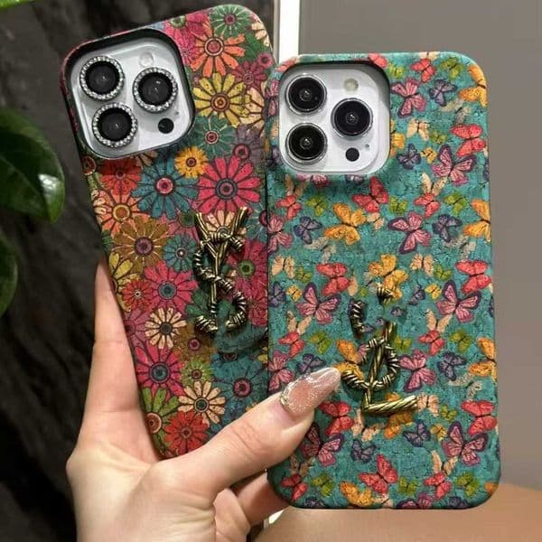 Full-screen butterfly pattern soft cork high-end trendy brand case suitable for iPhone 17 Pro Max T260509
