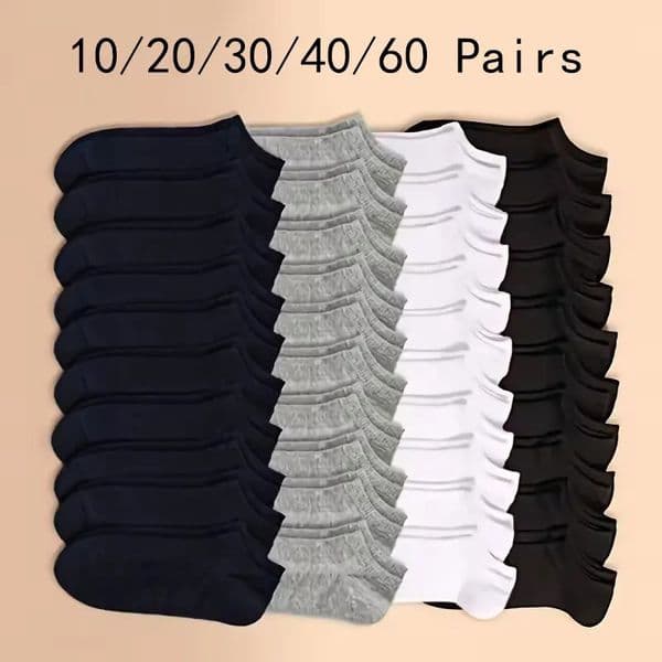 1020304060 Pairs Of Unisex Solid Color Socks Comfy Breathable Soft Sweat Absorbent Socks For Daily And Outdoor Wearing 2030 260509