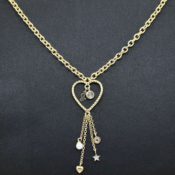 Juicy Korean-style trendy Instagram hollow heart pearl star single zircon tassel necklace for women, unique and niche collarbone chain Couture Jewelry