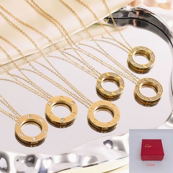 With Box Luxury Unisex Necklace Designer Jewelry Party Silver Plated Diamond Pendant Necklaces for Women Fancy Dress Long Chain Jewely Gift