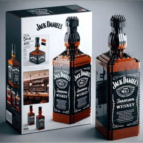 2026 Build Block Set Model Kit Creative Building Block Set: Whiskey brick Wine Bottle Simulation For Home Decor & Model Engine Unique Gifts Set Toy
