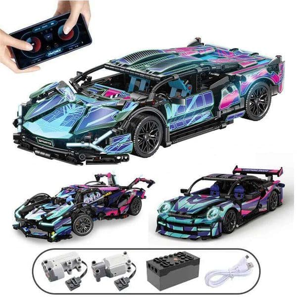 Cyberpunk Lambo Technical Super Sports Car for FKP 37 Building Block MOC Model Racing Vehicle Assemble Bricks Toy For Kids Gifts 26L0511