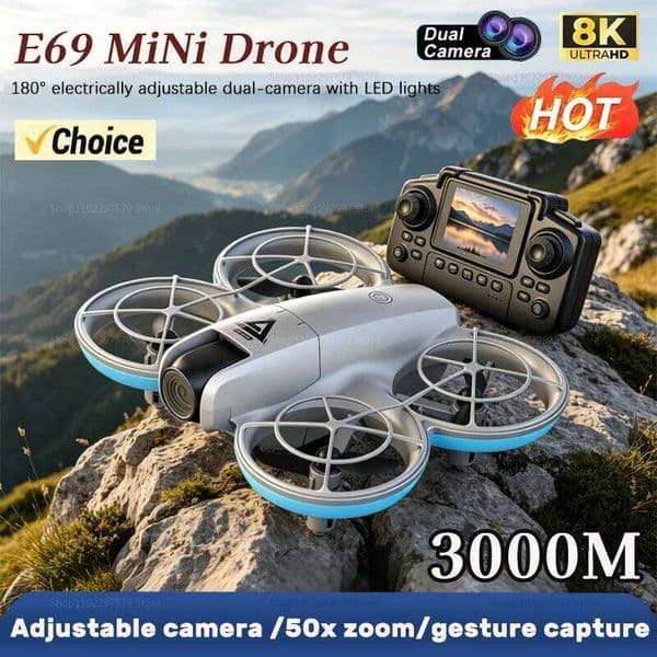 New RC Mini Drone with 8K HD Camera WiFi FPV Quadcopter for Boys Remote Control Obstacle Avoidance Gifts Outdoor Indoor Fun Toys 26Y0511