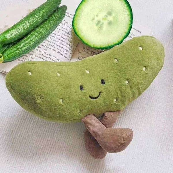 15-26cm Amuseable Pickle Fun Pickled Cucumber Green Beans Plush Toy Soft Comfort Doll Home Desktop Decorations Festival Gift 26L0511