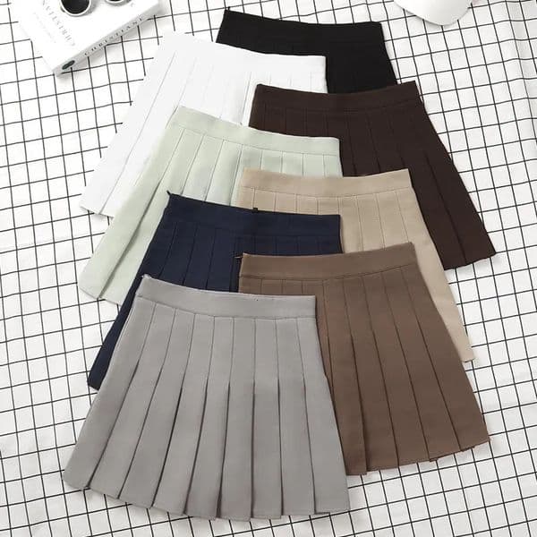 Brown Skirt Ladies Summer Clothes Womens High Waist Harajuku Korean Style Black Mini Pleated Skirt For School Girl Uniform 260509
