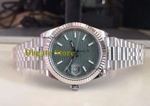 41mm Watches Men's Mint Green Blue Turquoise Watch Men BP Automatic 2813 Wimbledon Jubilee Bracelet Sapphire Mechanical BPF Rhodium Silver 126334 Wristwatches
