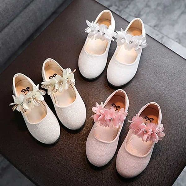 New fashion girls small leather shoes Korean version of the foreign-style cute princess shoes kids breathable white school danceL260511