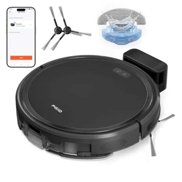 Robot Vacuum and Mop Combo 2 in 1 Mopping Robotic Vacuum Cleaner w Schedule Robot Vacuum Self Emptying App/Remote 5000Pa Strong S260509