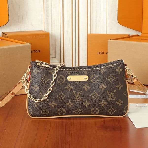 Liv Pochette Designer Bag Luxury Bag Fashion Underarm Bag High Quality Leather Shoulder Bag Embossed Crossbody Bag Ladies Handbag Old Flower Brown Letter Purse