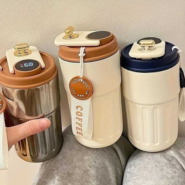 Retro portable thermos coffee cup travel g unisex 316 stainless steel leak-proof lid double brage insationJ260511