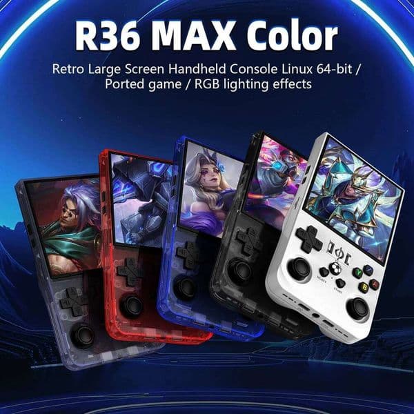 R36MAX Retro Handheld Console 64GB/128GB 18000+ Games Linux System 4.0 Inch IPS Screen Portable Video Game Player Best Gift W260511