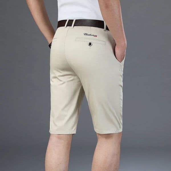 6 Colors Casual Shorts Men Summer Fashion Business Straight Elastic Thin Short Pants High Quality Male Clothes Khaki Beige 260509