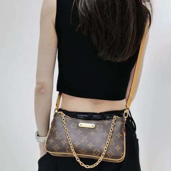 Liv Pochette Designer Bag Luxury Bag Fashion Underarm Bag High Quality Leather Shoulder Bag Embossed Crossbody Bag Ladies Handbag Old Flower Brown Letter Purse 001A