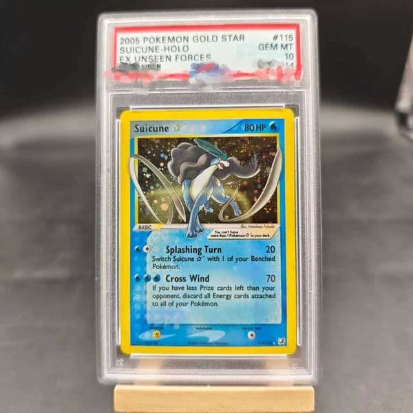 DIY PTCG Rating Card 2005 GOLD STAR SUICUNE 115/115 Collection Card Copy 10Points Rating Card Anime Game Gift Toy L260511D9KQ