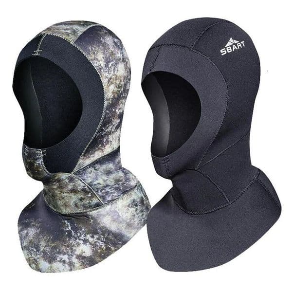 3mm Neoprene Scuba Diving Hood with Shoulder Spearfishing Equipment Hat Winter Snorkel Swim Warm Cap Surfing Hat Diving Caps 260511